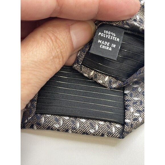 ALFATECH BY ALFANI Stain Resistant Thornton Mini Tie In Taupe New - Picture 7 of 7